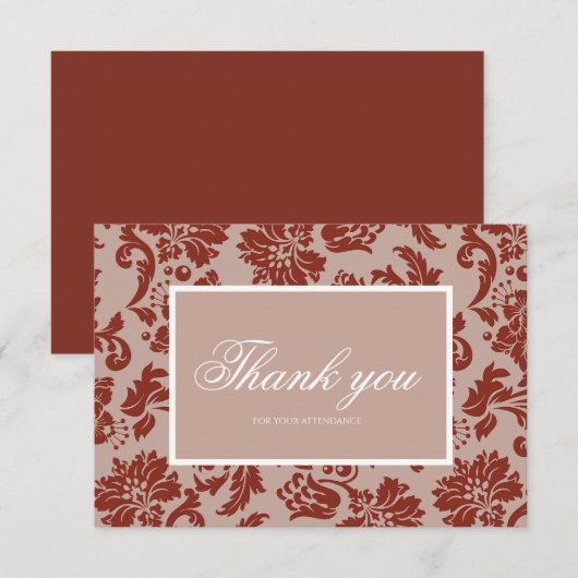 銅の錆びた感謝カード サンキューカード (正面/裏面)