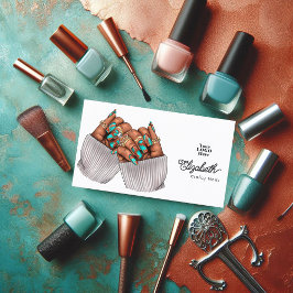 銅の錆緑青グリーンラフ ブラックウーマン サロン 名刺