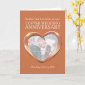 銅の7周年結婚記念日写真カード カード (黄色い花)