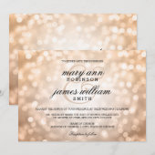 銅の《写真》ぼけ味ライトエレガントな結婚式 招待状 (正面/裏面)
