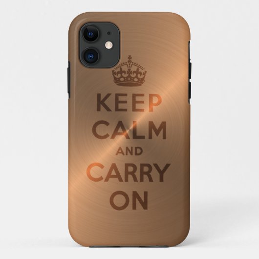 銅のKeep Calm and Carry On Case-Mate iPhoneケース (裏面)