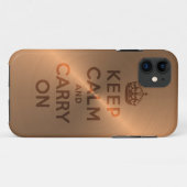 銅のKeep Calm and Carry On Case-Mate iPhoneケース (裏面(横))