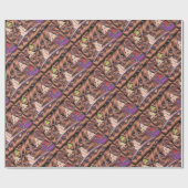 銅のSteampunkの木の金属のヴィンテージの雪だるまの紫色 ラッピングペーパー (フラット)