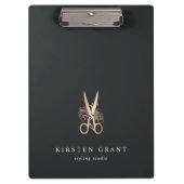 銅はさみエレガントサロンロゴ クリップボード (正面)