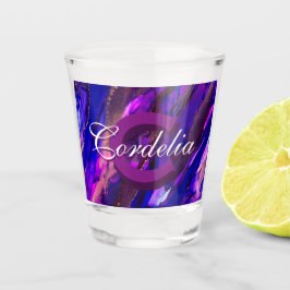 銅を使った紫色の雲景色 ショットグラス