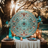 銅エレガントおよびターコイズフローラリングや輪 ペーパープレート