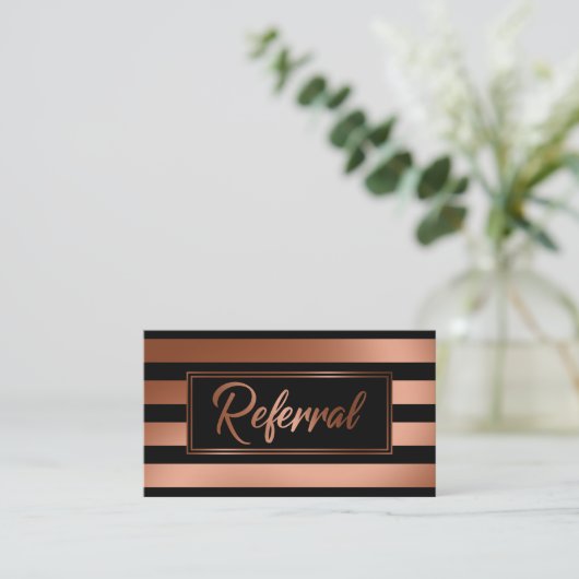 銅エレガントおよび黒の参照カーストライプのド 紹介カード (スタンド正面)