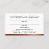 銅エレガントおよび黒の参照カーストライプのド 紹介カード (裏面)