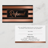 銅エレガントおよび黒の参照カーストライプのド 紹介カード (正面/裏面)