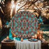 銅エレガントとターコイズのパターン ペーパープレート