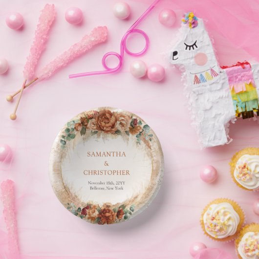 銅エレガントと燃える花の緑のアーチ ペーパーボウル (パーティー)