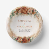 銅エレガントと燃える花の緑のアーチ ペーパーボウル (正面)