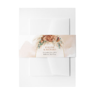 銅エレガントと燃える花の緑のボホ 招待状ベリーバンド