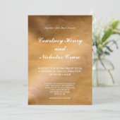 銅エレガントと白の結婚式招待状 招待状 (スタンド正面)