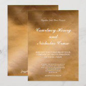 銅エレガントと白の結婚式招待状 招待状 (正面/裏面)