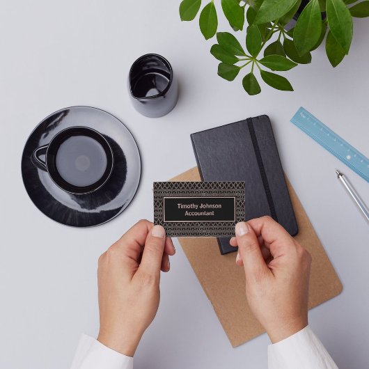 銅エレガントと黒のパターン会計士 名刺