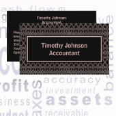 銅エレガントと黒のパターン会計士 名刺