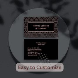銅エレガントと黒のパターン会計士 名刺