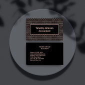 銅エレガントと黒のパターン会計士 名刺