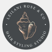 銅エレガントコンチシェルパーソナライズされた ラウンドシール (正面)