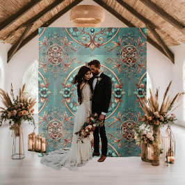 銅エレガントターコイズフローラリングや輪フォーマル タペストリー