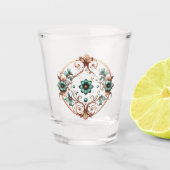 銅エレガントターコイズ ショットグラス (正面)