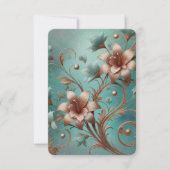 銅エレガントターコイズRSVPカード 出欠カード (正面)