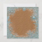 銅エレガントティール(緑がかった色)ブルースノーフレーククリスマスパーティー 招待状 (裏面)