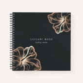 銅エレガントハイビスカス花 ノートブック (正面)