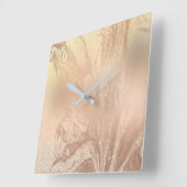 銅エレガントバラモダン金ゴールドグリッター スクエア壁時計 (傾斜)