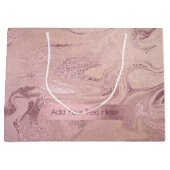 銅エレガントバラモダン金ゴールドピンク大理石の外観 ラージペーパーバッグ (正面)