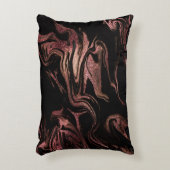 銅エレガントバラモダン金ゴールドブラック大理石ルック アクセントクッション (正面(垂直))