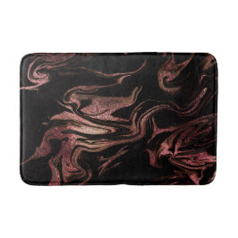 銅エレガントバラモダン金ゴールドブラック大理石ルック バスマット