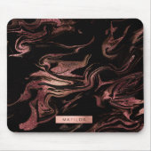 銅エレガントバラモダン金ゴールドブラック大理石ルック マウスパッド (正面)