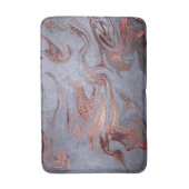 銅エレガントバラモダン金ゴールドブルー大理石ルック バスマット (正面縦)