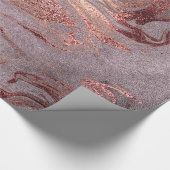 銅エレガントバラモダン金ゴールド紫色の大理石の外観 ラッピングペーパー (角)