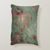 銅エレガントバラモダン金ゴールド緑の大理石の外観 アクセントクッション (裏面(縦))