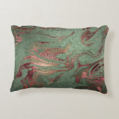 銅エレガントバラモダン金ゴールド緑の大理石の外観 アクセントクッション (裏面)