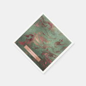 銅エレガントバラモダン金ゴールド緑の大理石の外観 スタンダードカクテルナプキン (角)