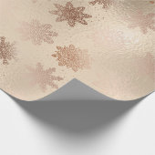 銅エレガントバラモダン金ゴールド雪片パターン ラッピングペーパー (角)