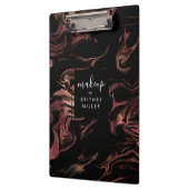 銅エレガントバラモダン金ゴールド黒大理石 クリップボード (左)