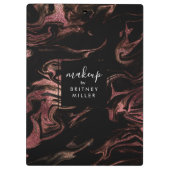 銅エレガントバラモダン金ゴールド黒大理石 クリップボード (裏面)