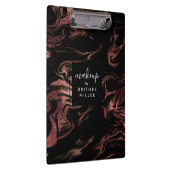 銅エレガントバラモダン金ゴールド黒大理石 クリップボード (右)