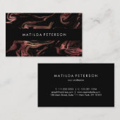 銅エレガントバラモダン金ゴールド黒大理石 名刺 (正面/裏面)