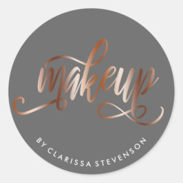 銅エレガントバラ金ゴールドとグレーメイクアップアーティスト ラウンドシール