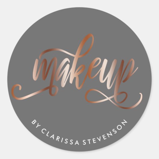 銅エレガントバラ金ゴールドとグレーメイクアップアーティスト ラウンドシール (正面)