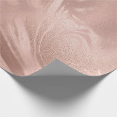 銅エレガントバラ金ゴールドとピンクマーブル ラッピングペーパー (角)