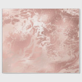 銅エレガントバラ金ゴールドとピンクマーブル ラッピングペーパー (フラット)