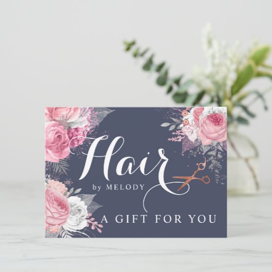 銅エレガントバラ金ゴールドはさみヘアスタイリスト (スタンド正面)