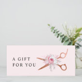 銅エレガントバラ金ゴールドはさみヘアスタイリスト (スタンド正面)